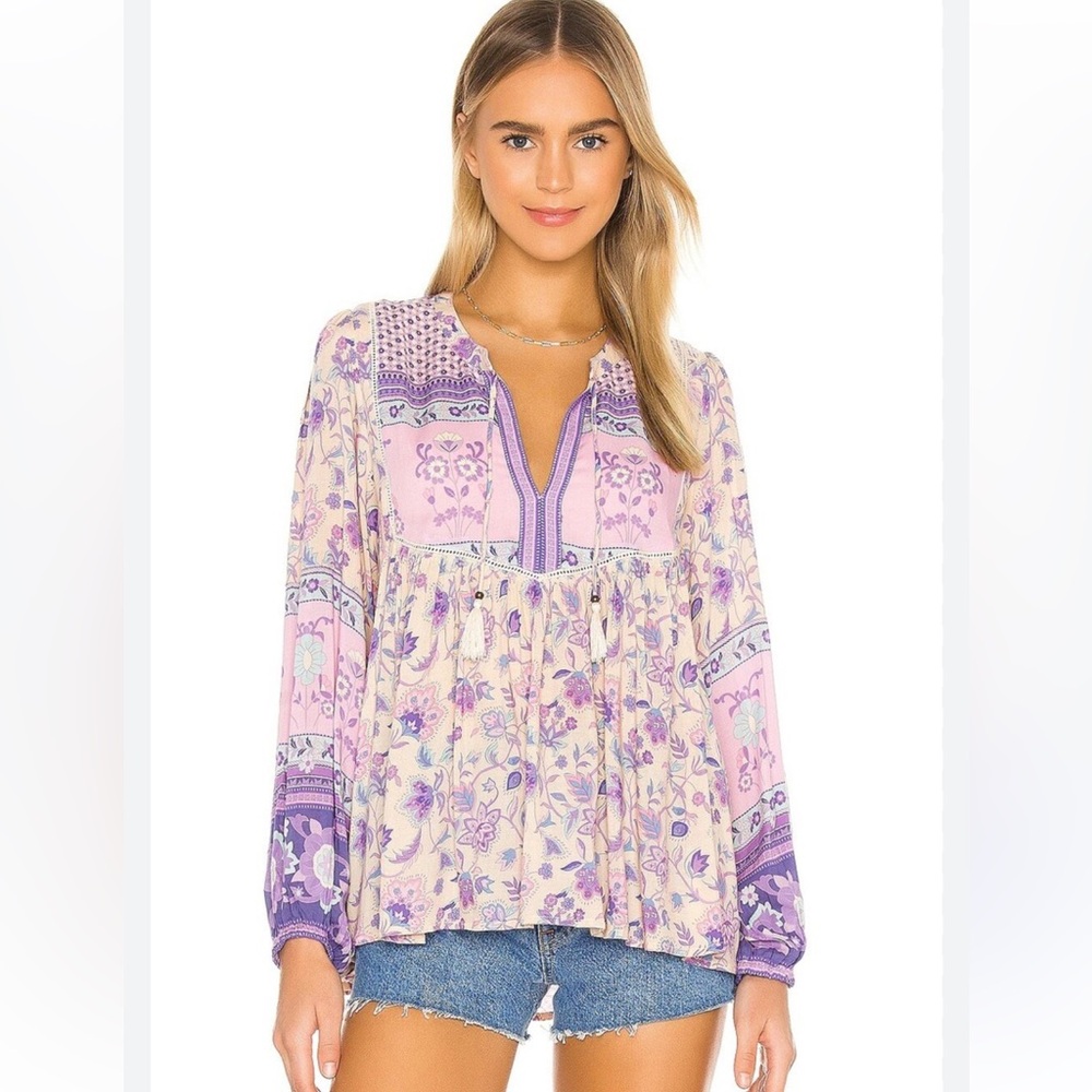 Spell & The Gypsy Collective Portobello Road Blouse in the lavender size XS